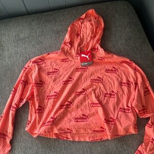 Puma Red Hooded Crop Top